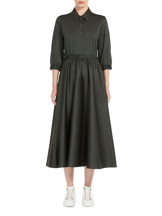 Maggio Elbow-Sleeve A-Line Midi Dress Product Image