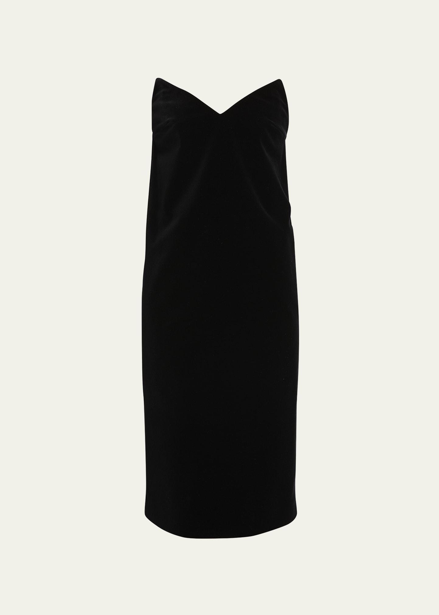 Peak Bust Velvet Tube Midi Dress Product Image