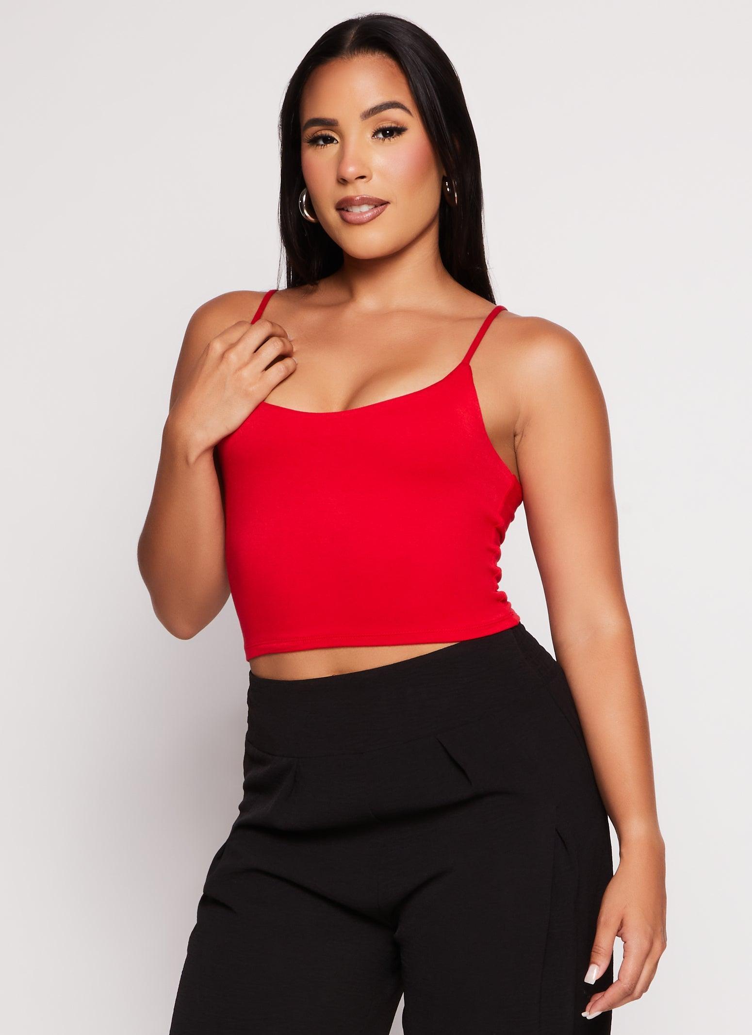 Womens Double Lined Scoop Neck Cropped Cami product image