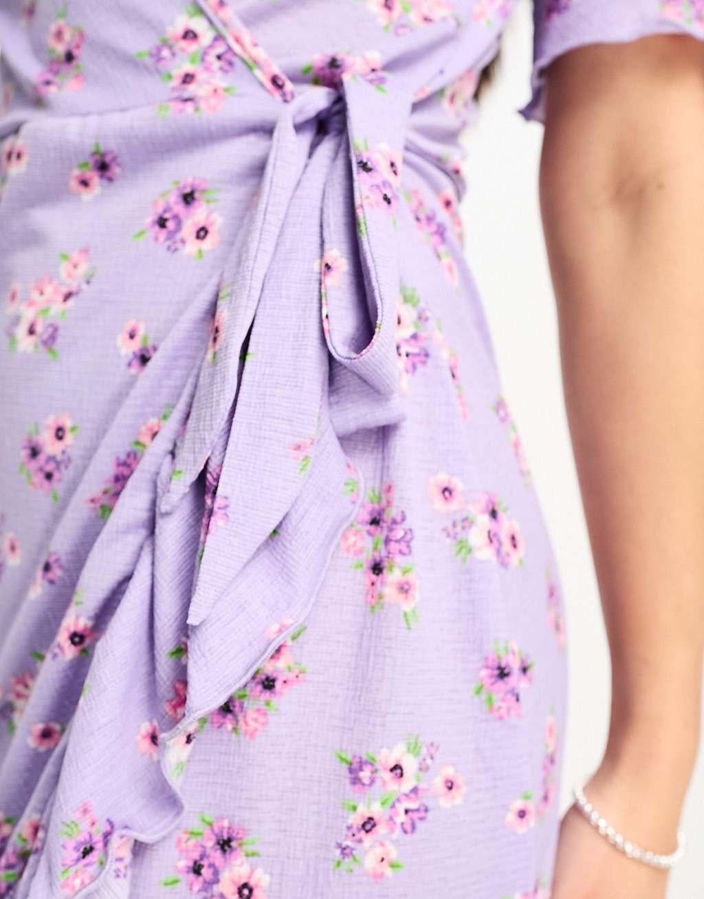 JDY Tall exclusive wrap mini tea dress Product Image