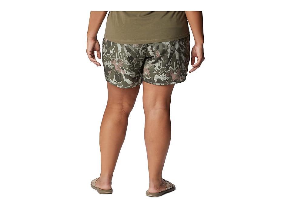 Columbia Plus Size Pleasant Creek 5 Stretch Shorts (Stone /Floriculture) Women's Shorts Product Image