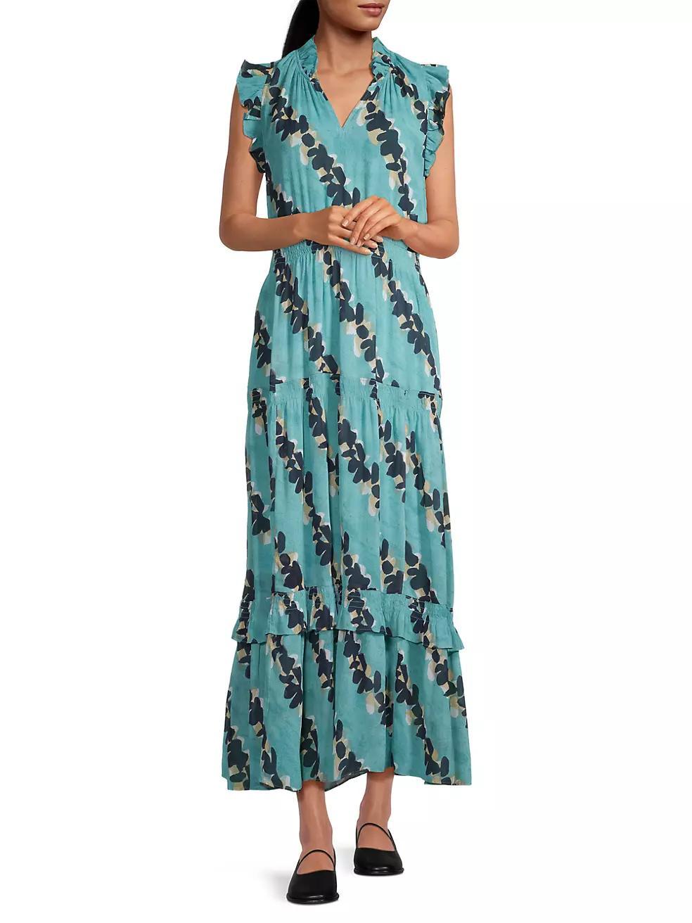 Rolling Reef Ruffled Midi-Dress Product Image