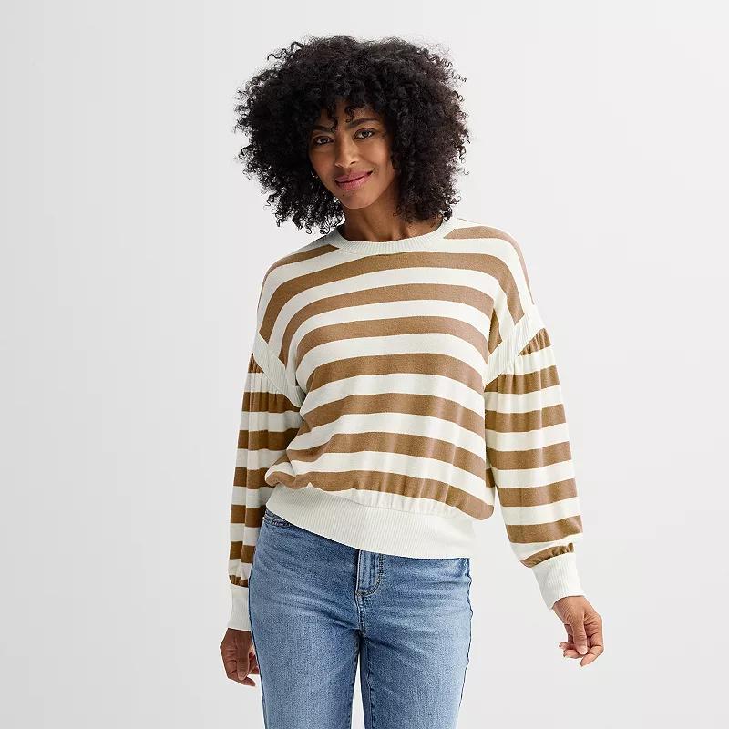 Womens Sonoma Goods For Life Striped Cozy Pullover Product Image