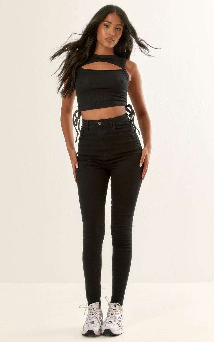 PRETTYLITTLETHING Tall Black Skinny 5 Pocket High Waist Jeans product image