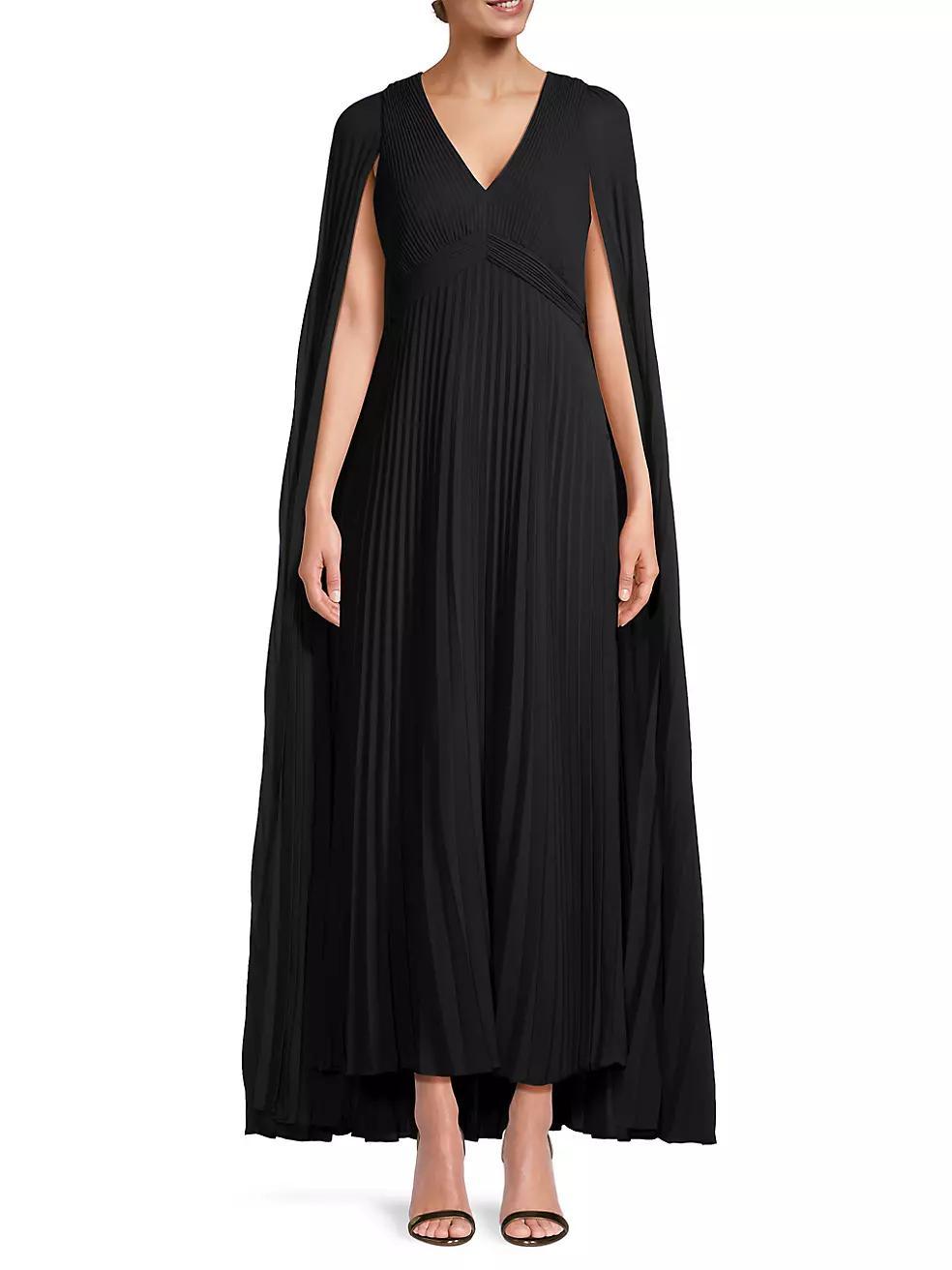 Joelle Plissé Cape Maxi Dress Product Image