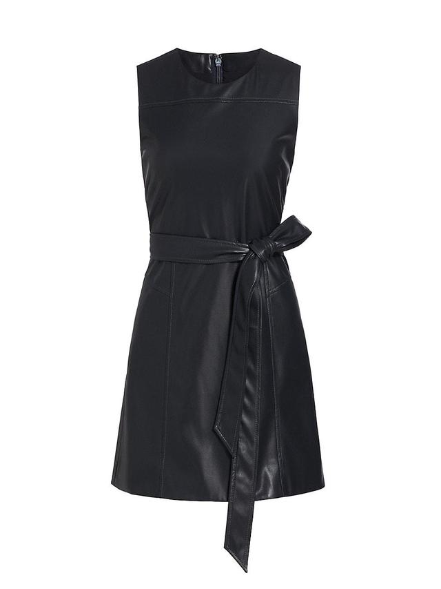 Womens Claudia Faux-Leather Minidress Product Image