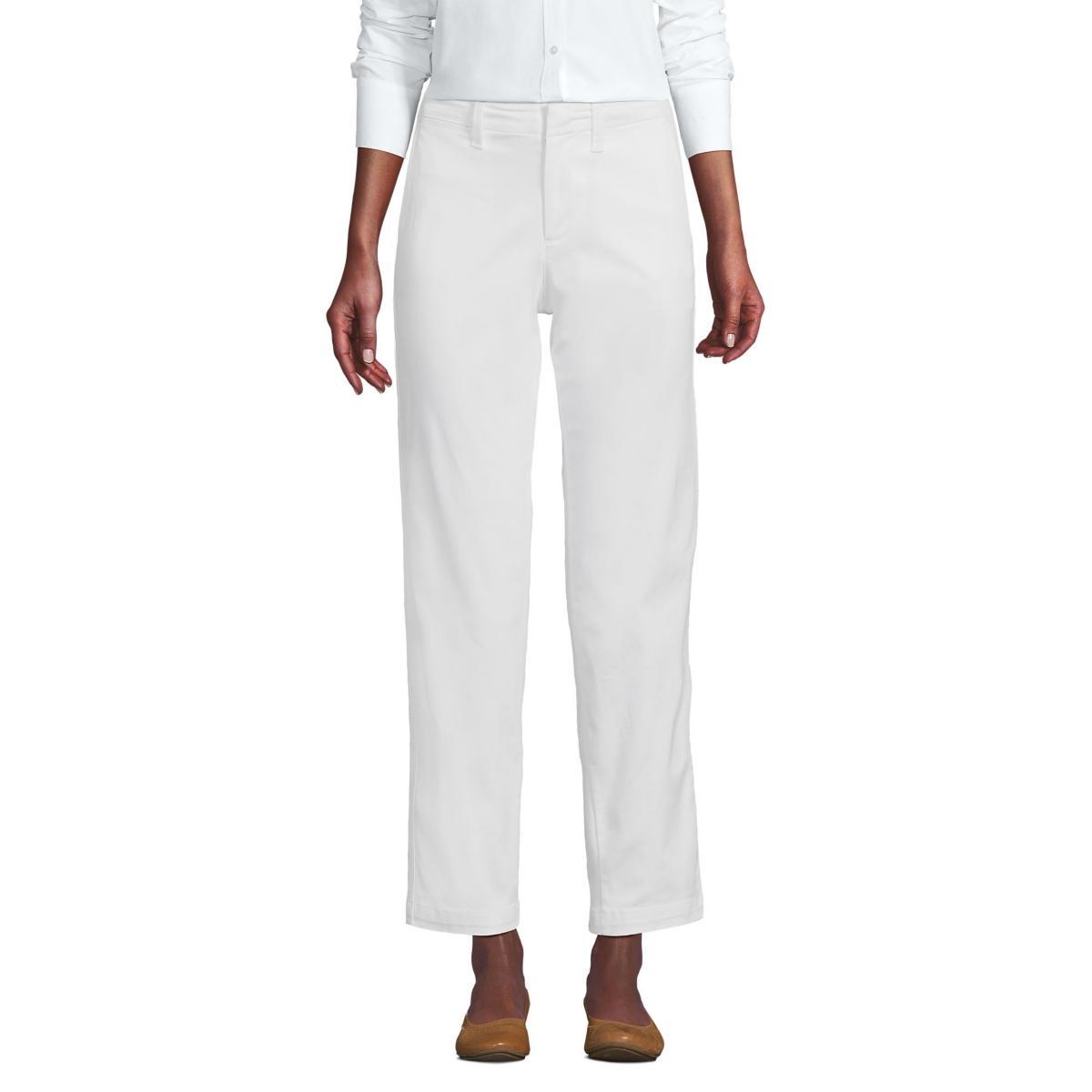 Lands End Womens Mid Rise Classic Straight Leg Chino Ankle Pants Product Image