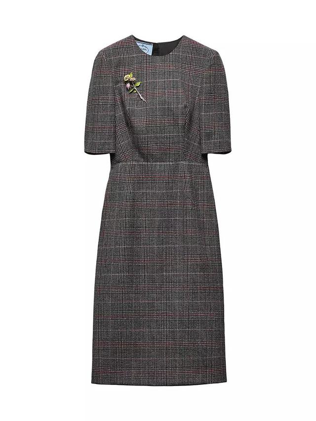 Prince-of-Wales Checked Midi-Dress Product Image