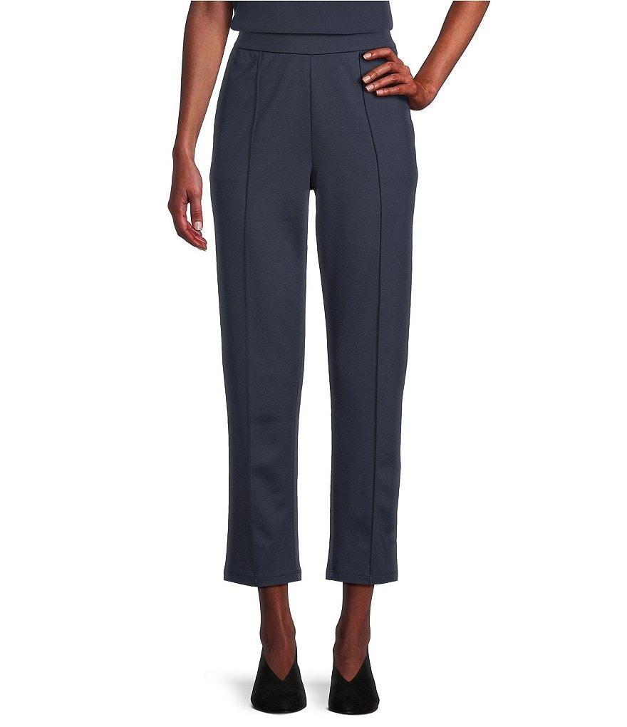 Eileen Fisher Washable Flex Ponte Stretch Knit Elastic Waist Tapered Leg Pull-On Ankle Pant Product Image