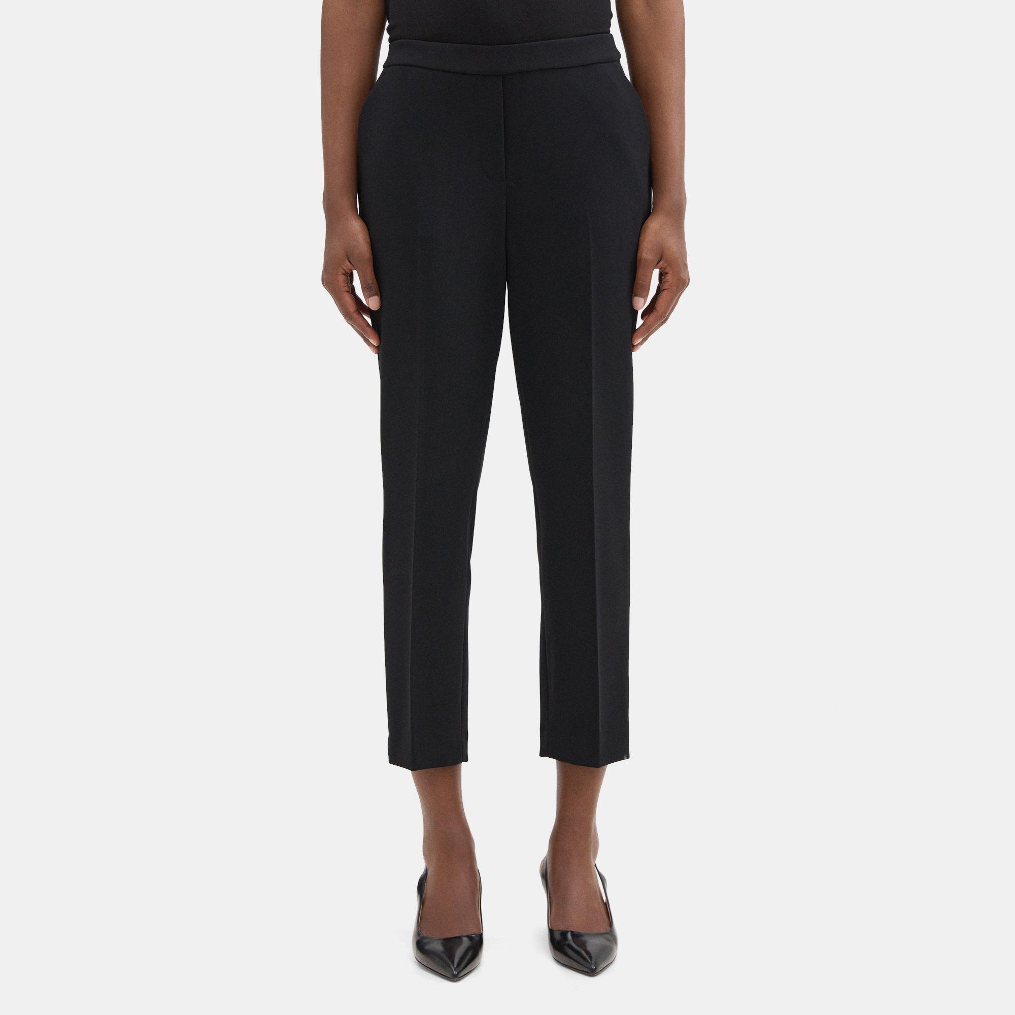 Crepe Cropped Slim Pull-On Pant | Theory Outlet product image