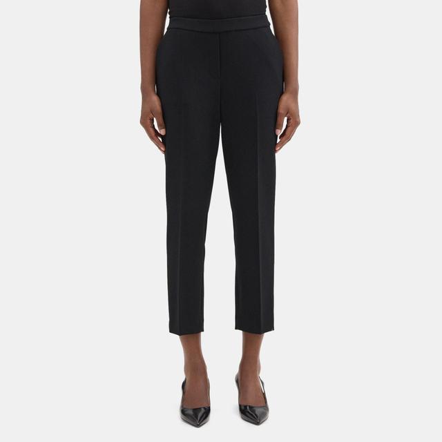 Crepe Cropped Slim Pull-On Pant | Theory Outlet Product Image