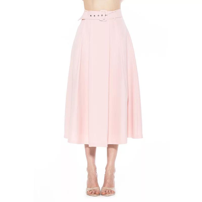 Womens ALEXIA ADMOR Eline Twill A-Line Skirt with Removable Belt Product Image