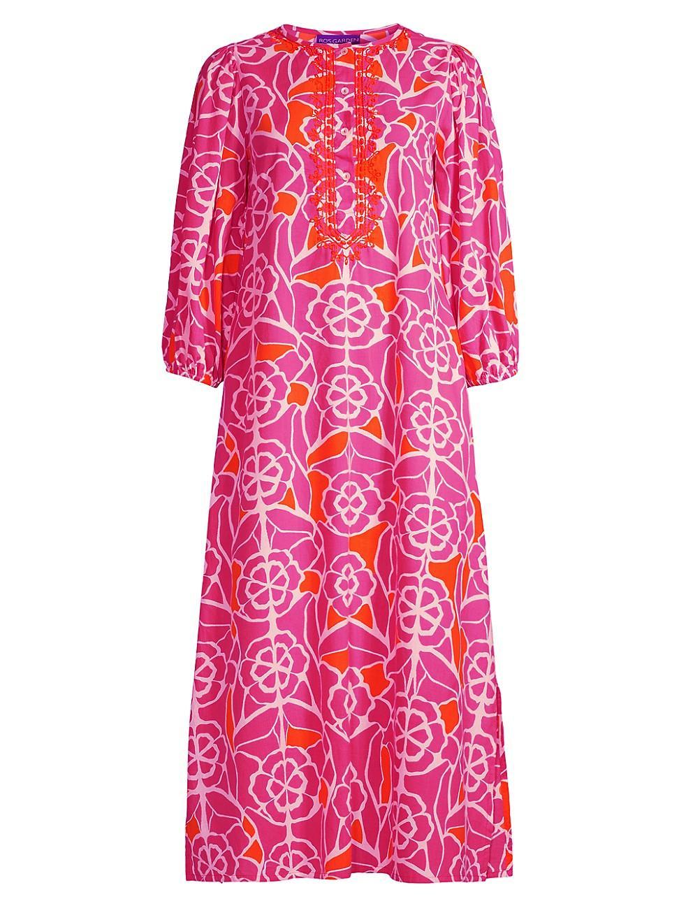 Womens Heidi Printed Cotton Midi-Dress Product Image