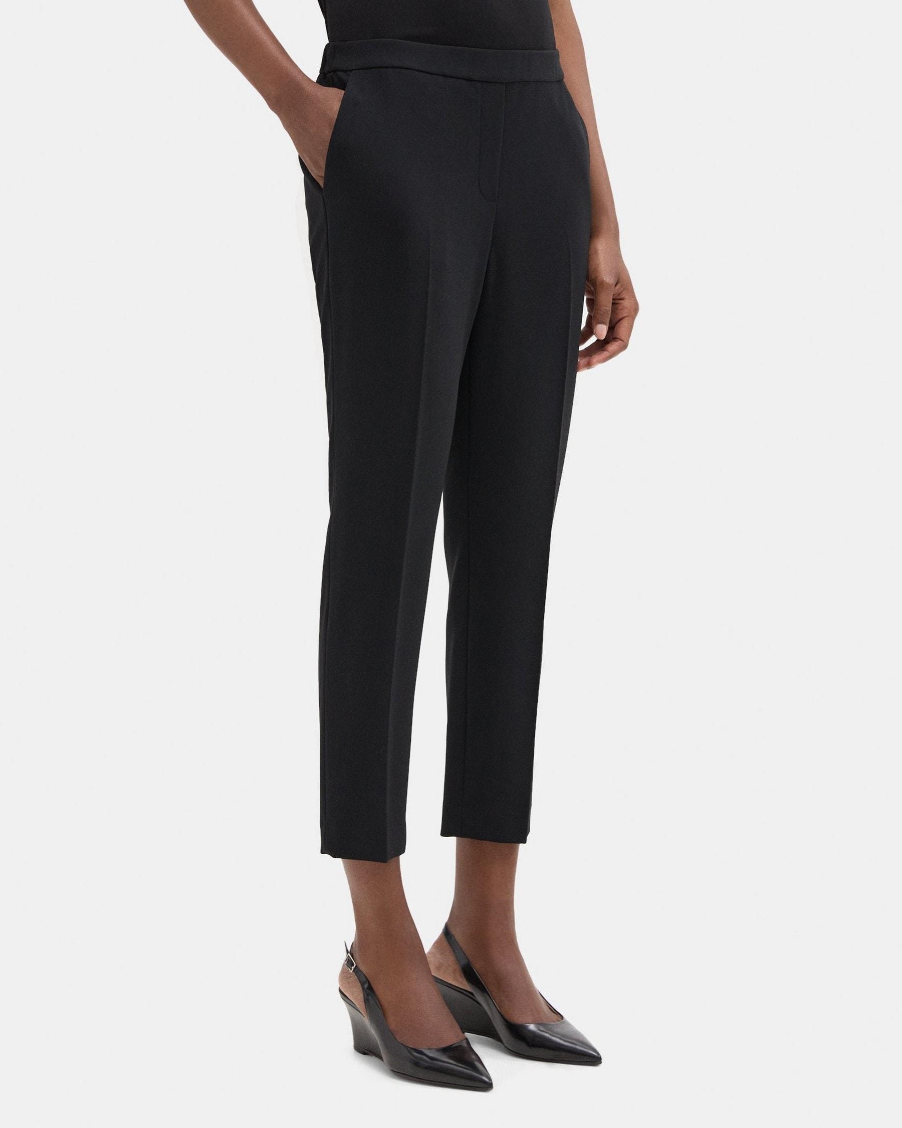 Cropped Slim Pull-On Pant in Crepe Product Image