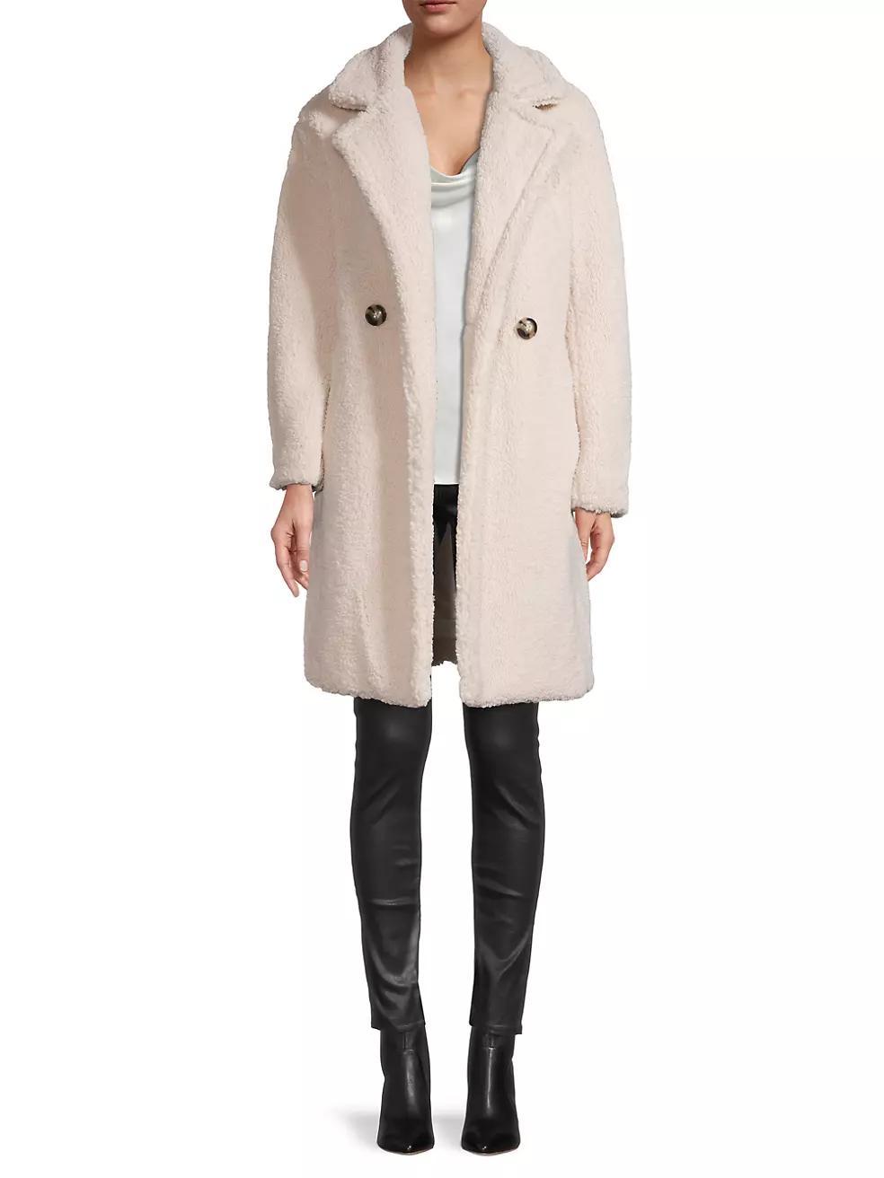 Anouck Double-Breasted Faux Shearling Coat Product Image