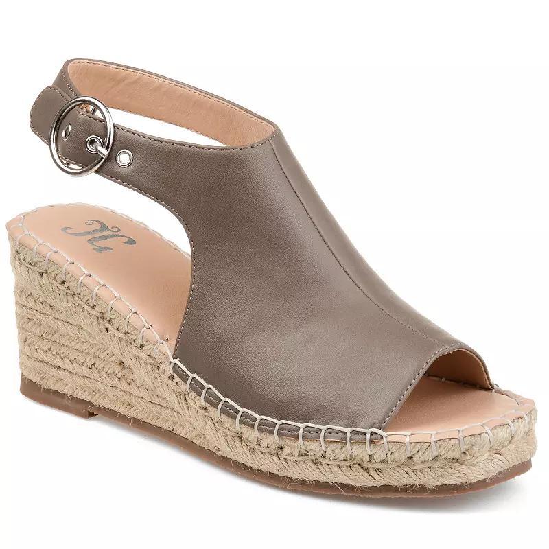 Journee Collection Crew Womens Espadrille Wedges Brown Product Image