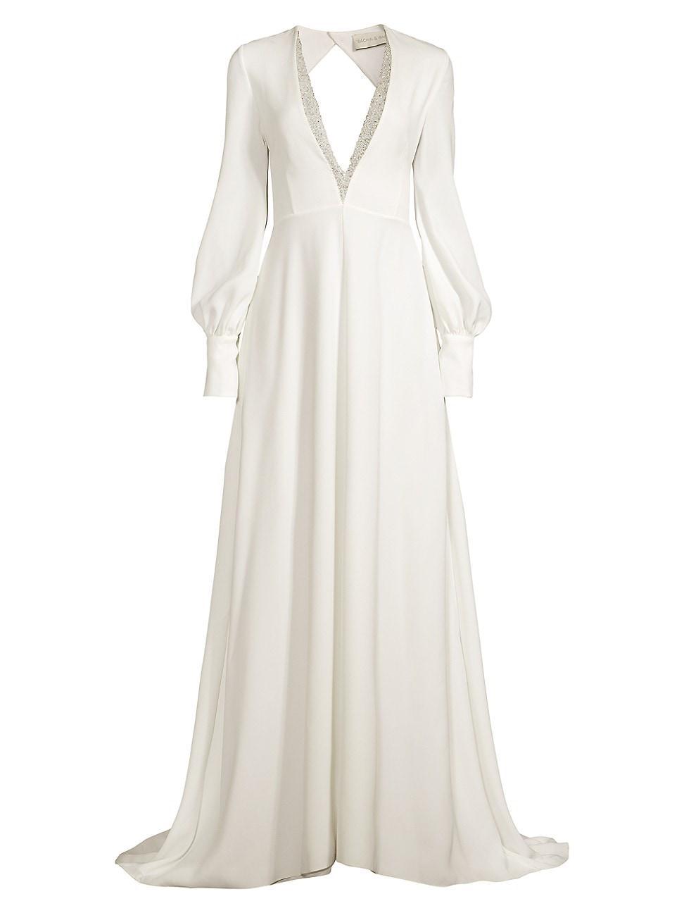 Womens Britt Plunge A-Line Gown Product Image