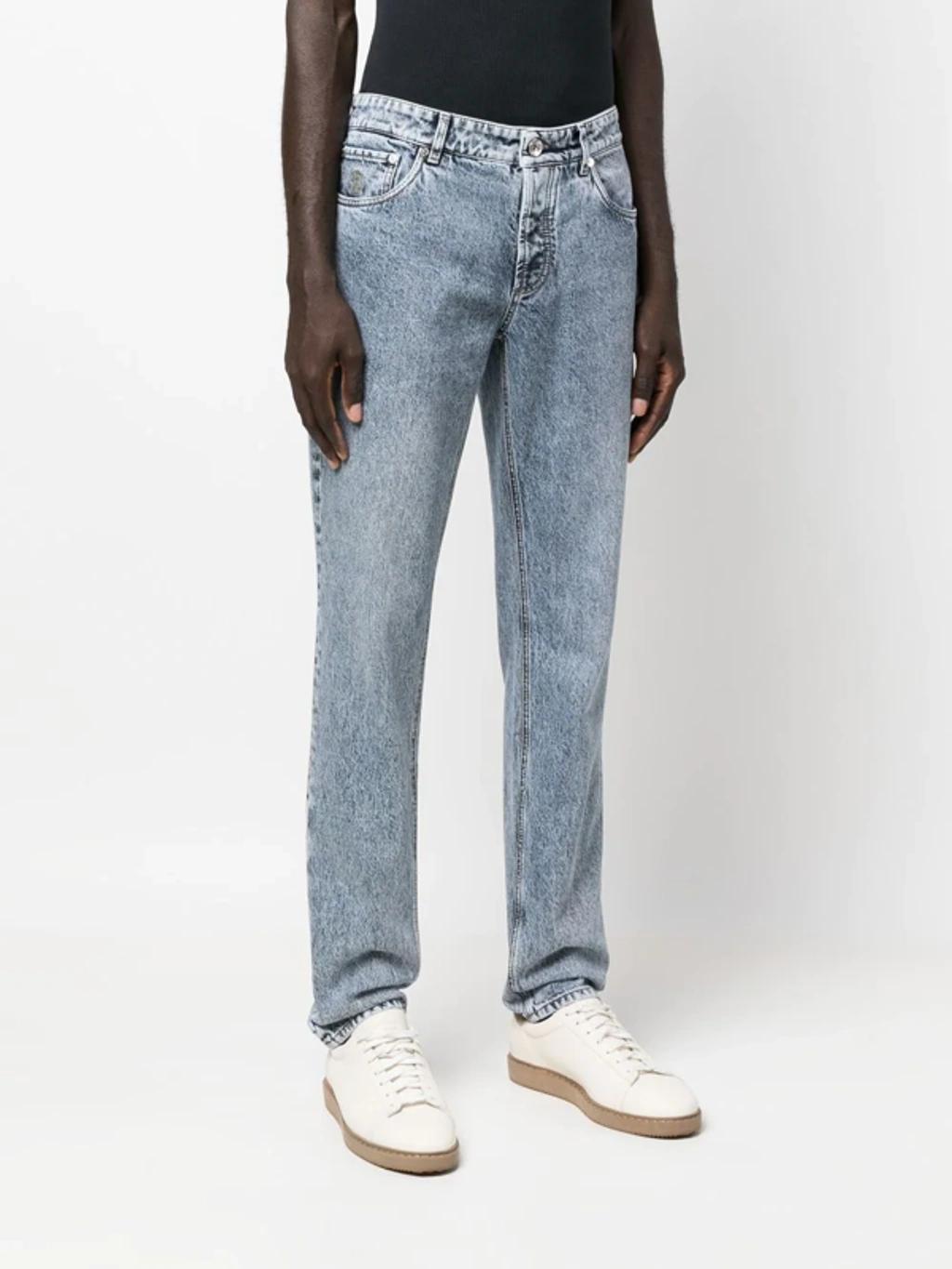 BRUNELLO CUCINELLI Low-rise Slim-cut Jeans In Blue Product Image