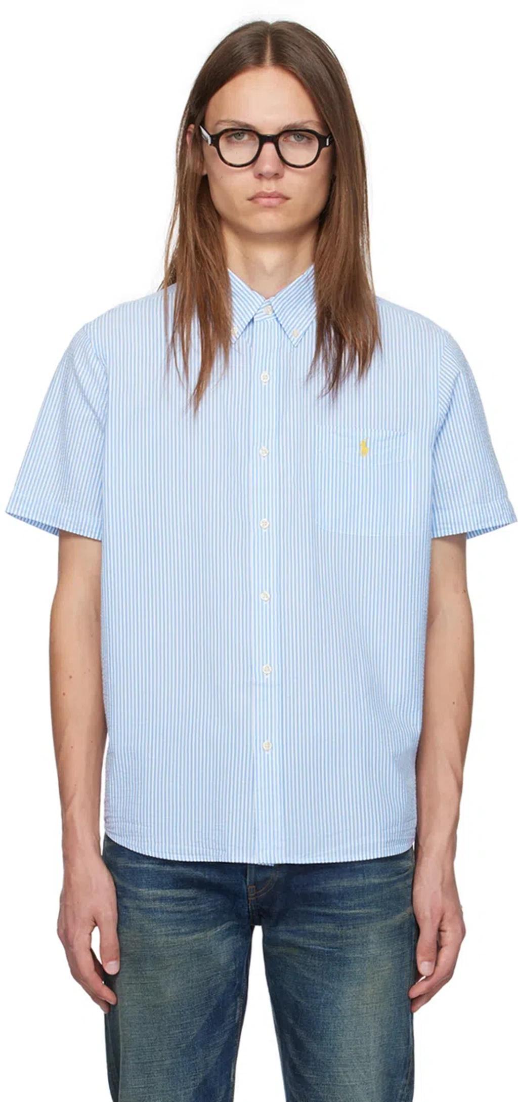 POLO RALPH LAUREN Blue Rl Prepster Classic Fit Shirt In 2604a Blue/white Product Image