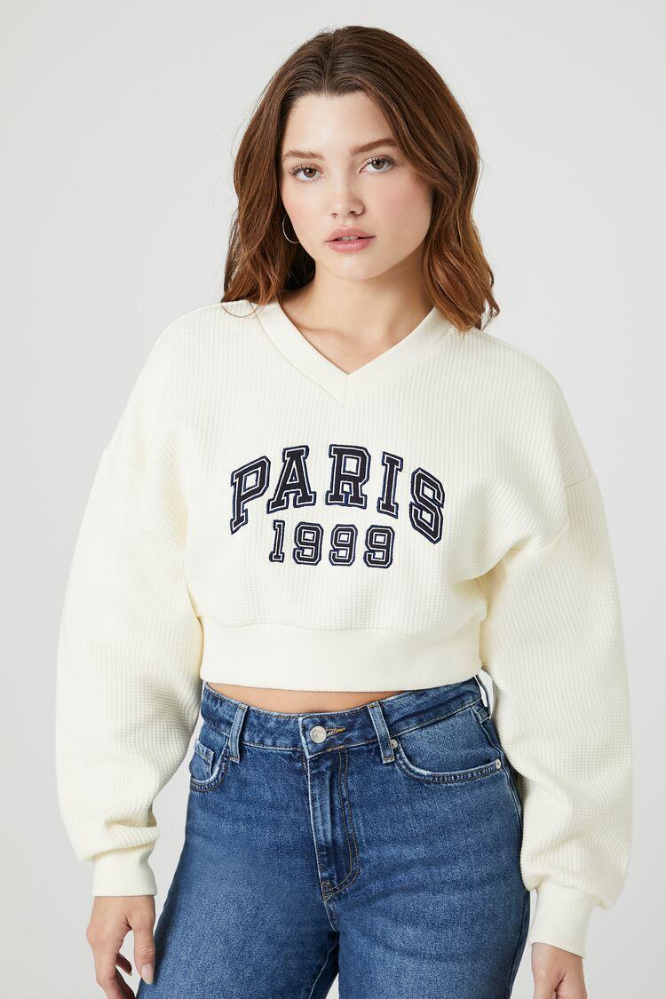 Embroidered Paris 1999 Pullover | Forever 21 Product Image