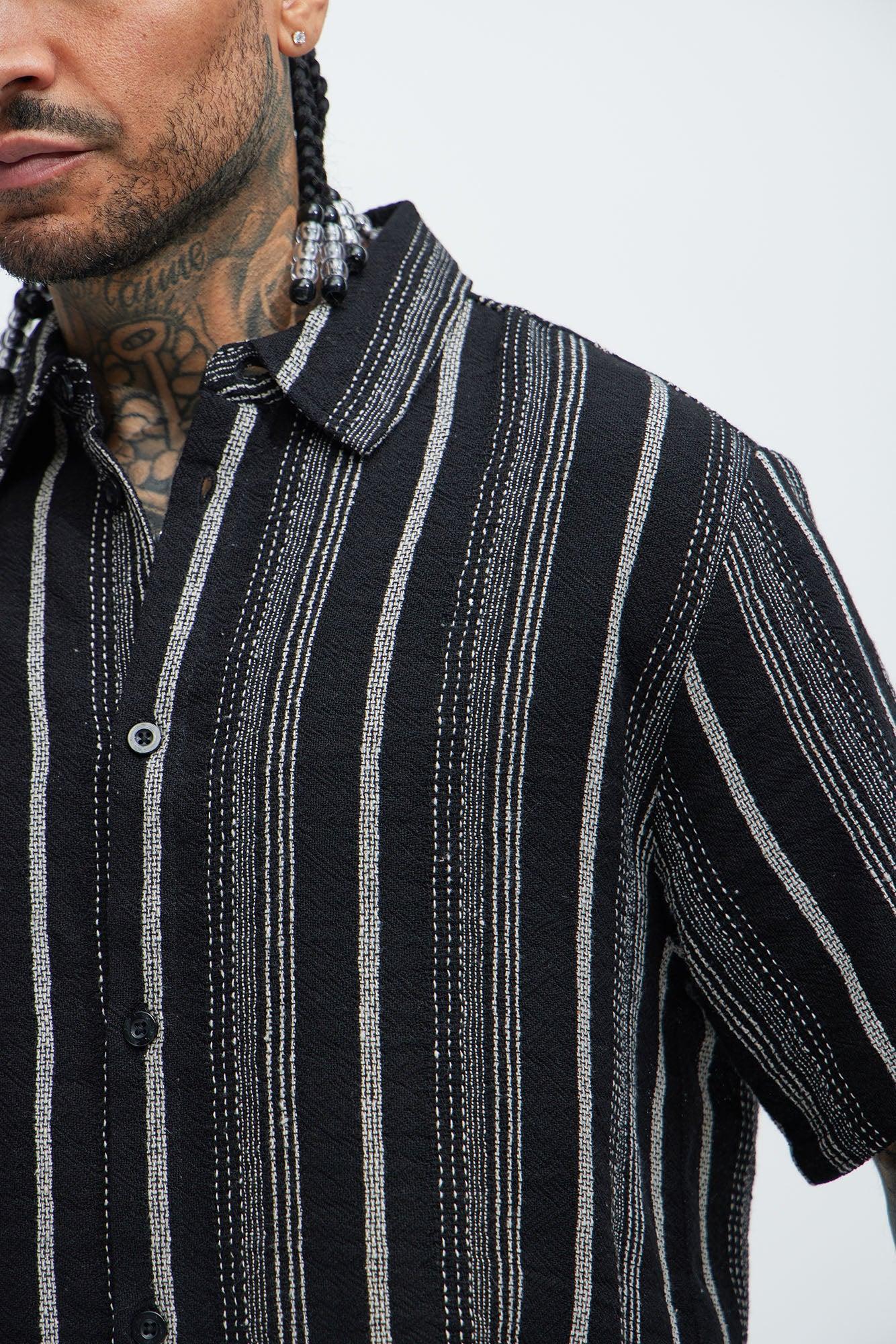 Stuart Stripe Shirt - Black Product Image