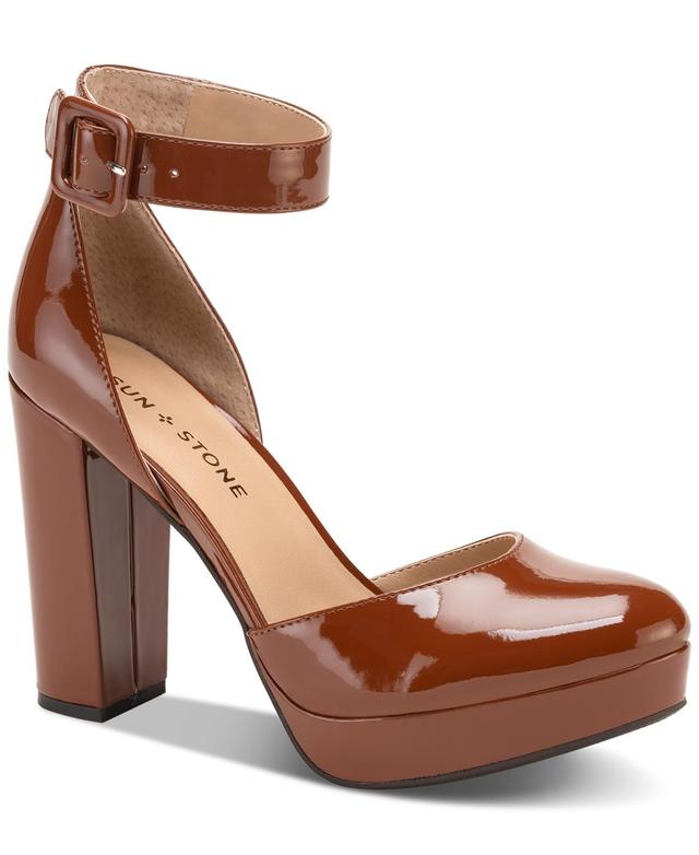 Sun + Stone Womens Estrella Block Heel Platform Pumps, Created for Macys Product Image