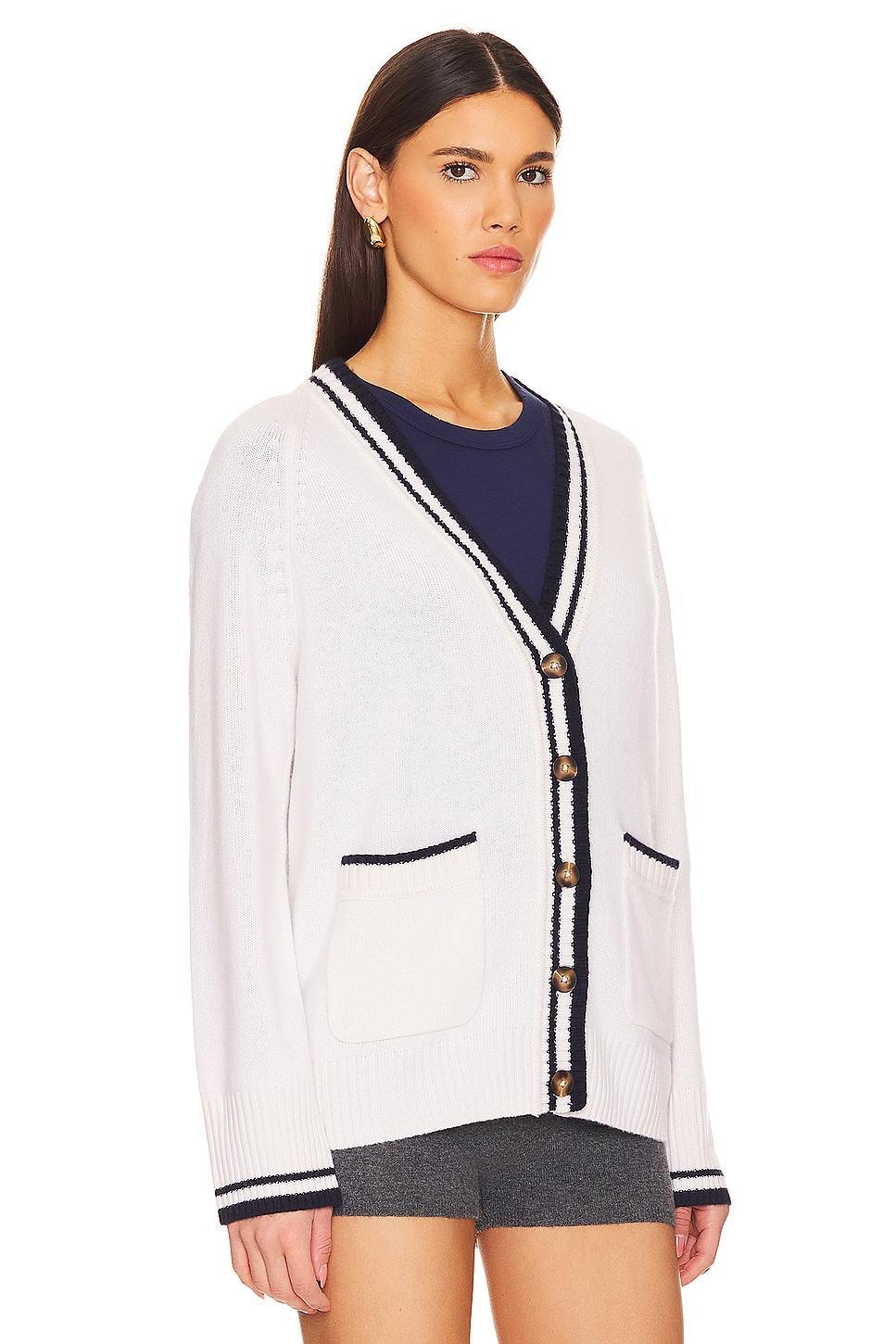 Cashmere Varsity Cardigan White + Warren Product Image