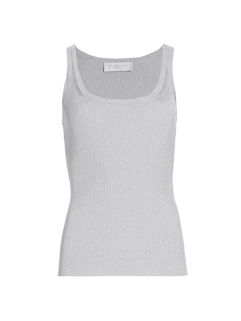 Womens Glittery Ribbed Tank Product Image