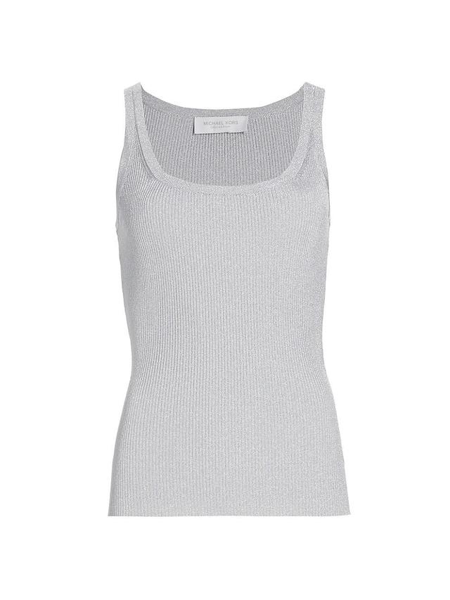 Womens Glittery Ribbed Tank Product Image