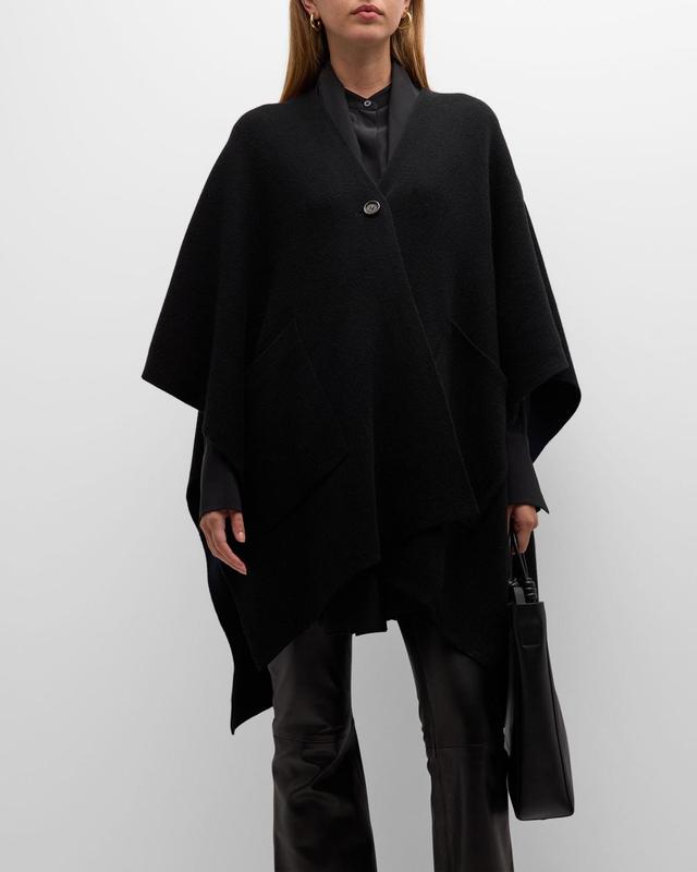 Womens Double-Face Wool-Cashmere Cape Product Image