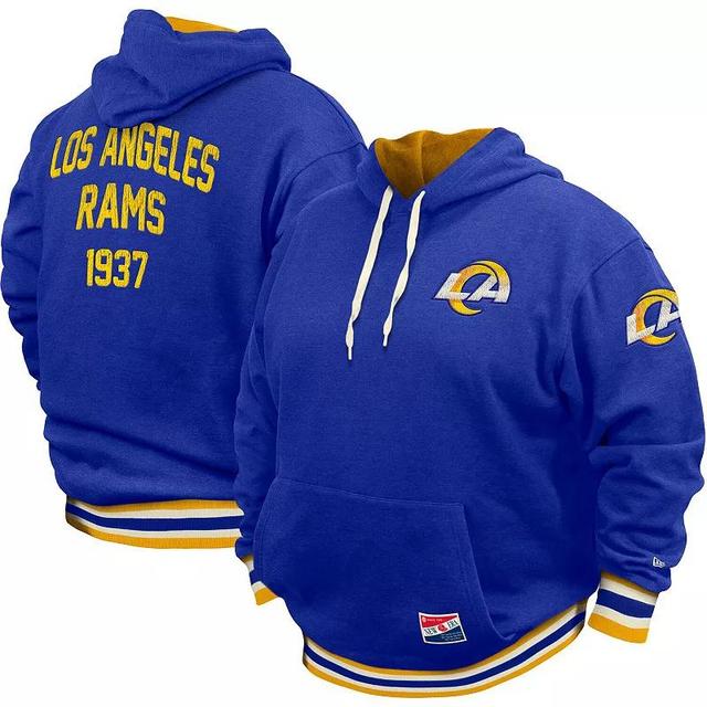 Mens New Era Royal Los Angeles Rams Big & Tall NFL Pullover Hoodie Product Image