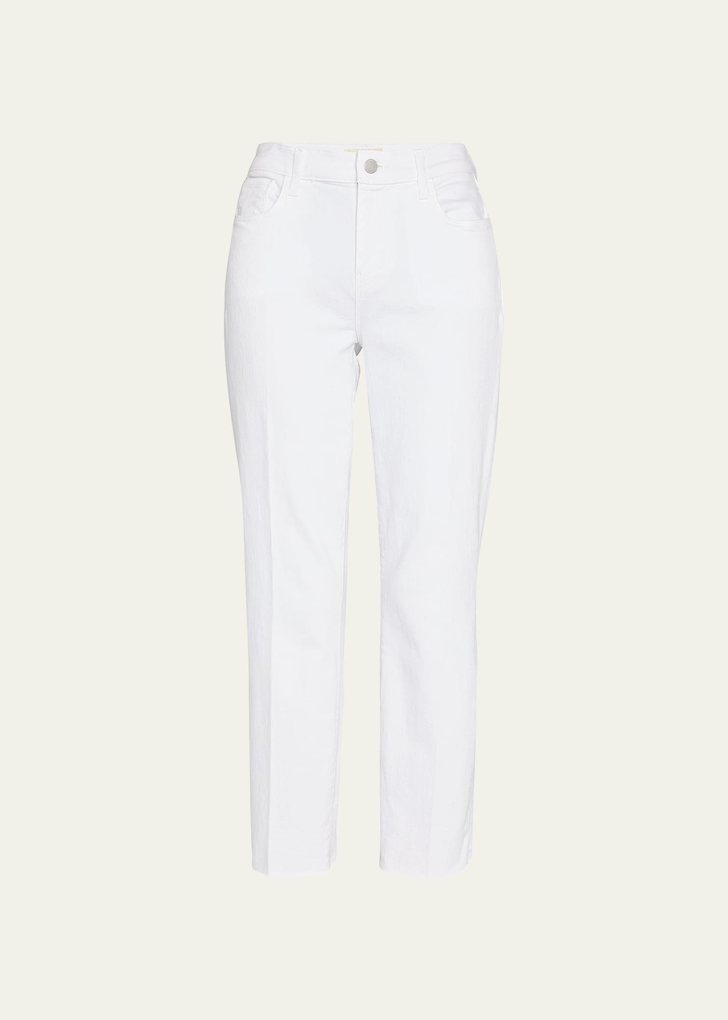 LAgence Sada High Rise Cropped Straight Jeans in Blanc Product Image