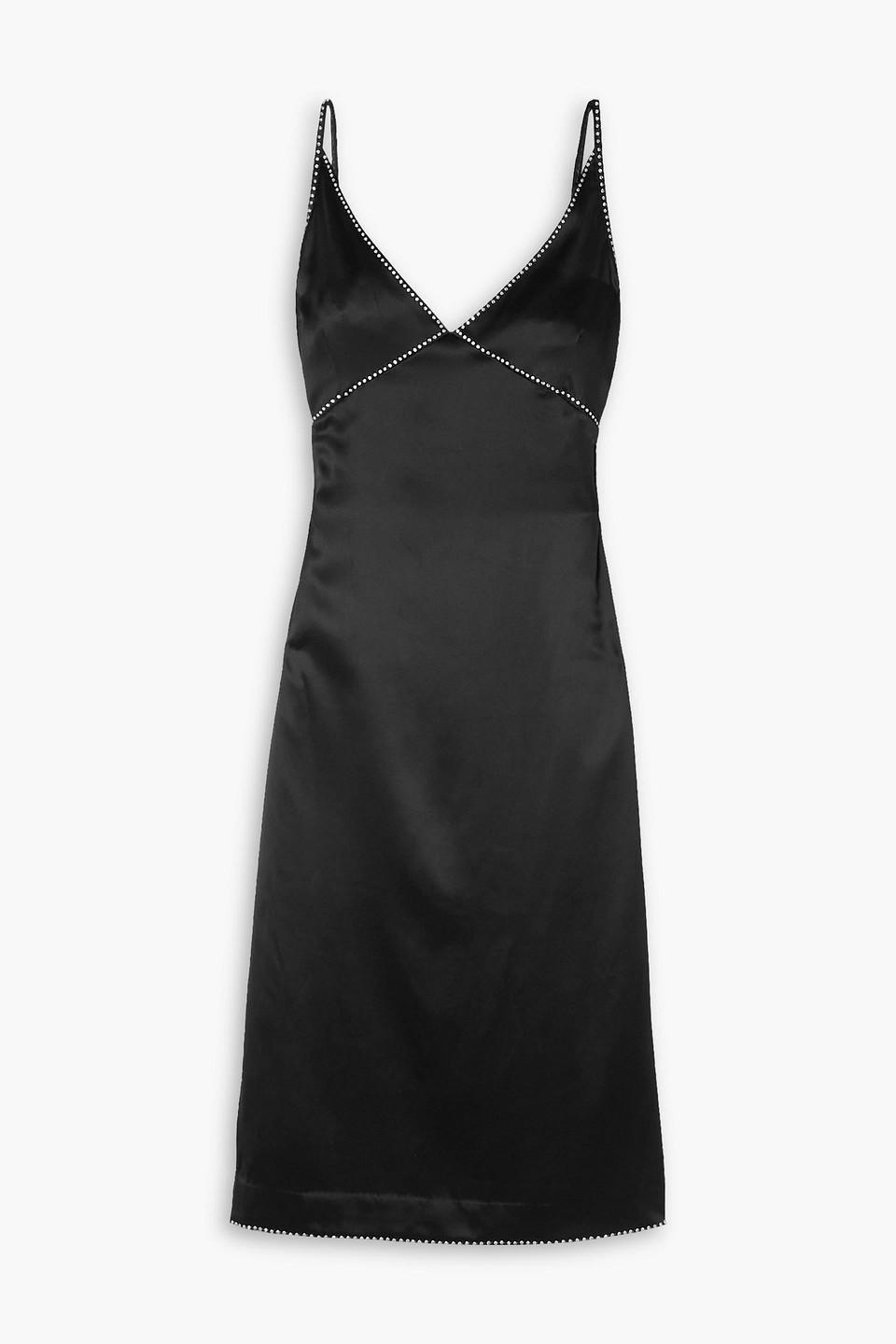 Dana Crystal-embellished Silk-satin Midi Dress In Black Product Image