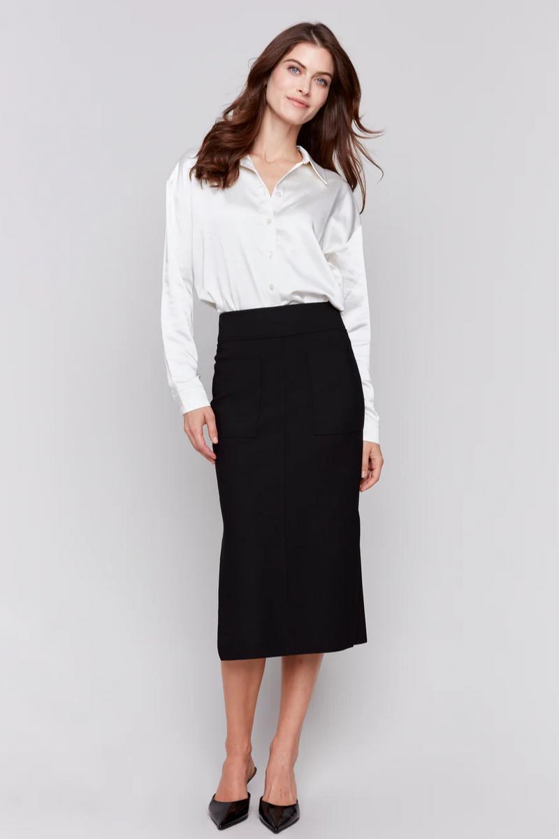 Gusty Crepe Skirt Front Patch Pocket Product Image