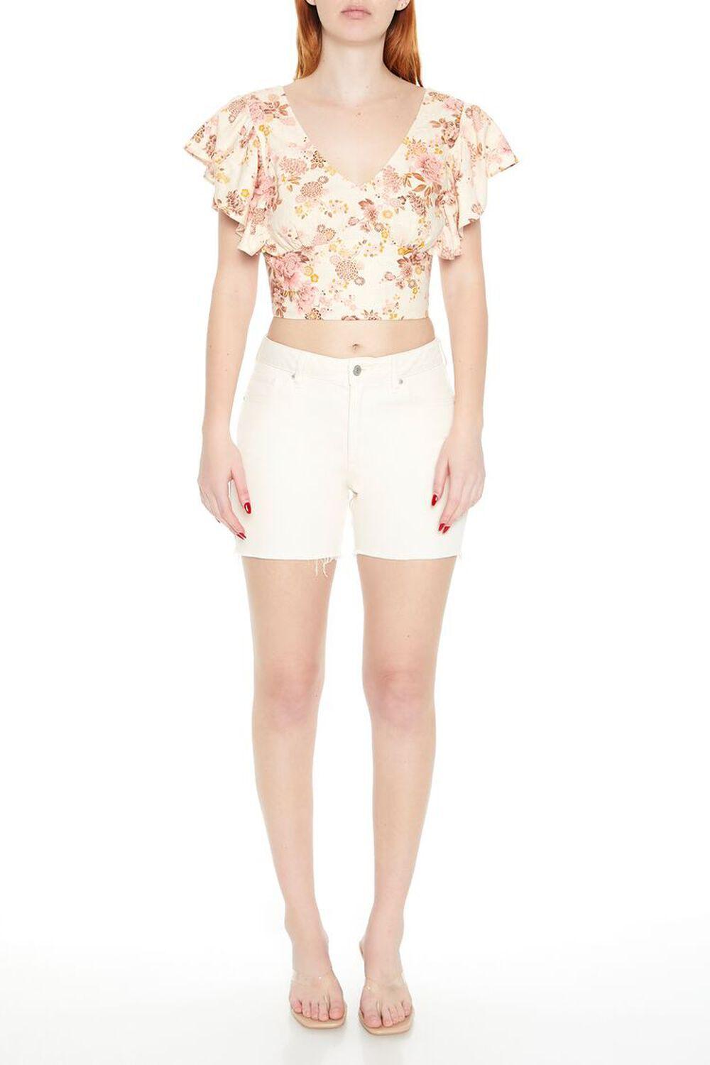 Floral Butterfly-Sleeve Crop Top | Forever 21 Product Image