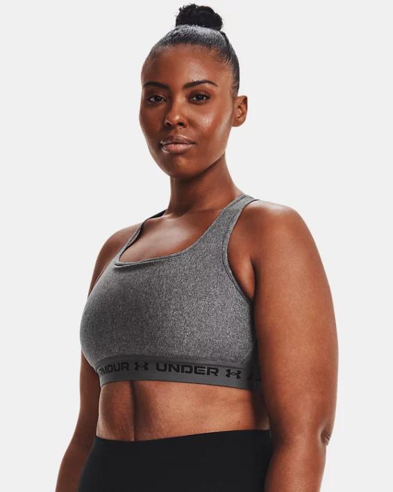 Under Armour Crossback 2.0 Medium-Impact Sports Bra, Womens Grey Product Image