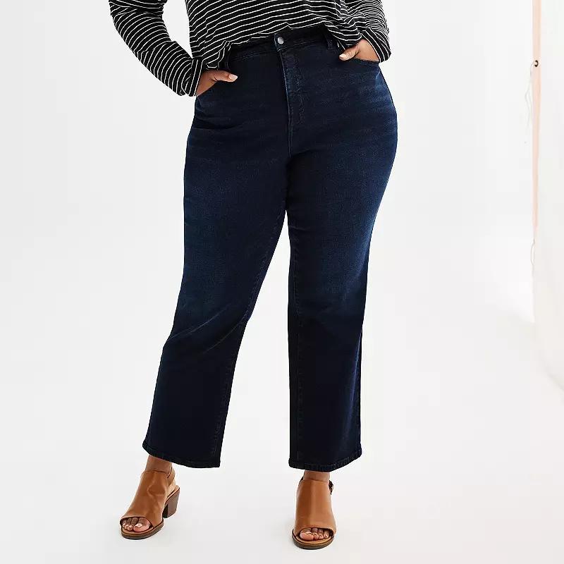 Plus Size Sonoma Goods For Life High Rise Curvy Straight Jeans, Womens Product Image