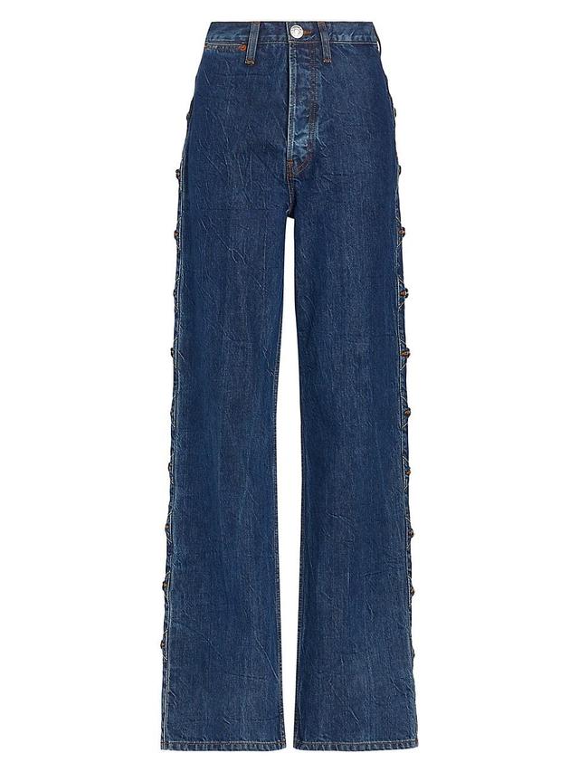 Womens Western High-Rise Loose Wide-Leg Jeans Product Image