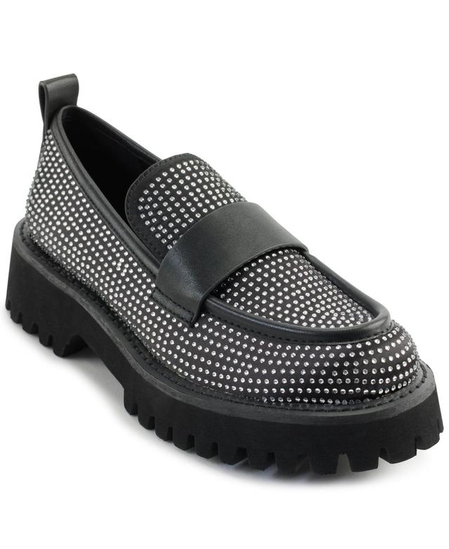 Karl Lagerfeld Paris Womens Grady Almond Toe Loafers Product Image