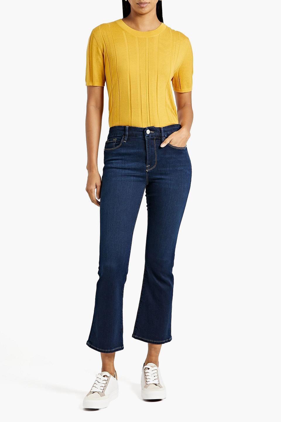 Le Crop Mini Boot Cropped Mid-rise Bootcut Jeans In Dark Denim Product Image