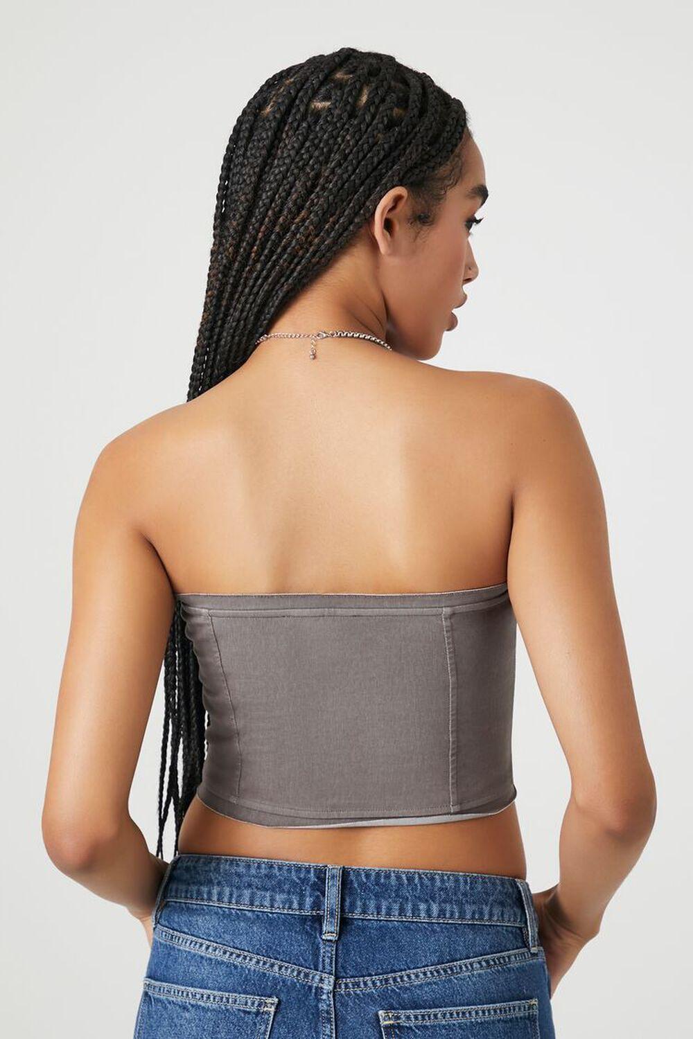 Cropped Zip-Up Tube Top | Forever 21 Product Image