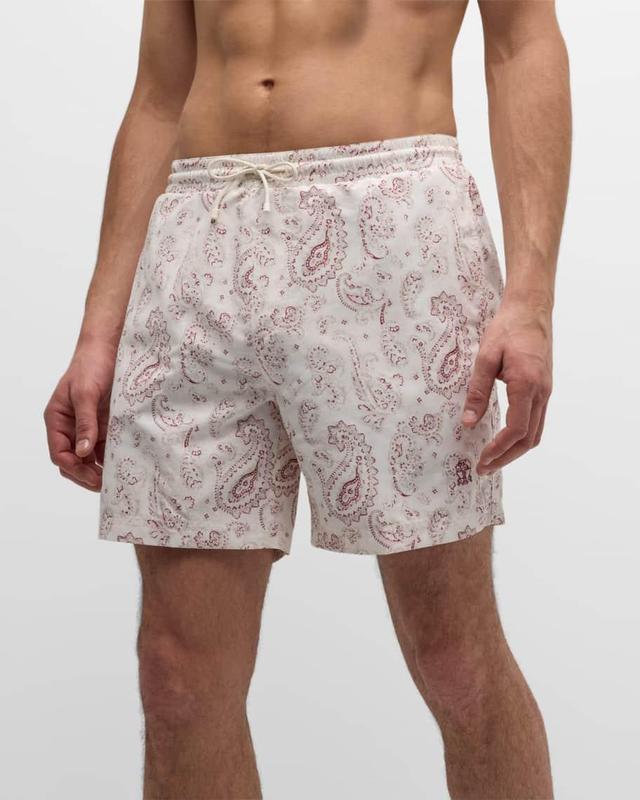 Mens Paisley-Print Drawstring Swim Shorts Product Image