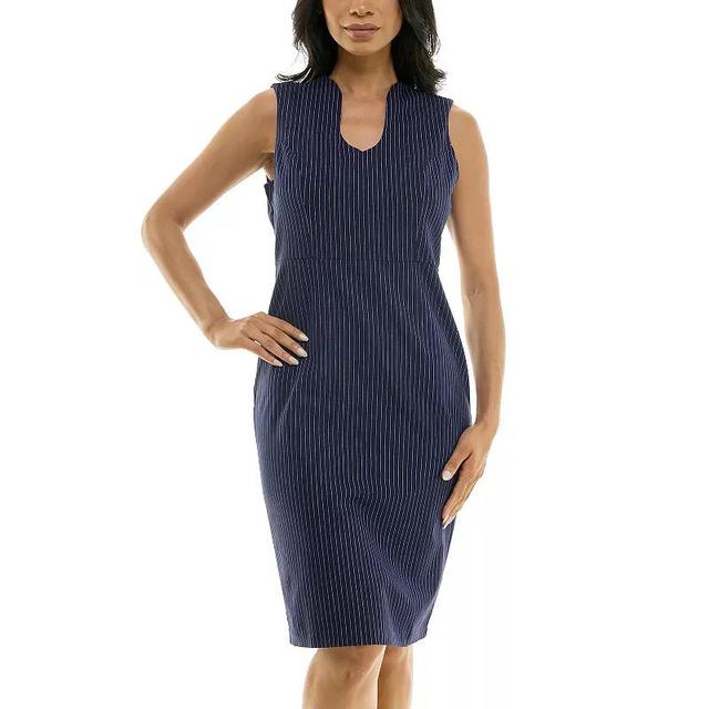 Womens Nina Leonard U-Neck Sheath Midi Dress Product Image