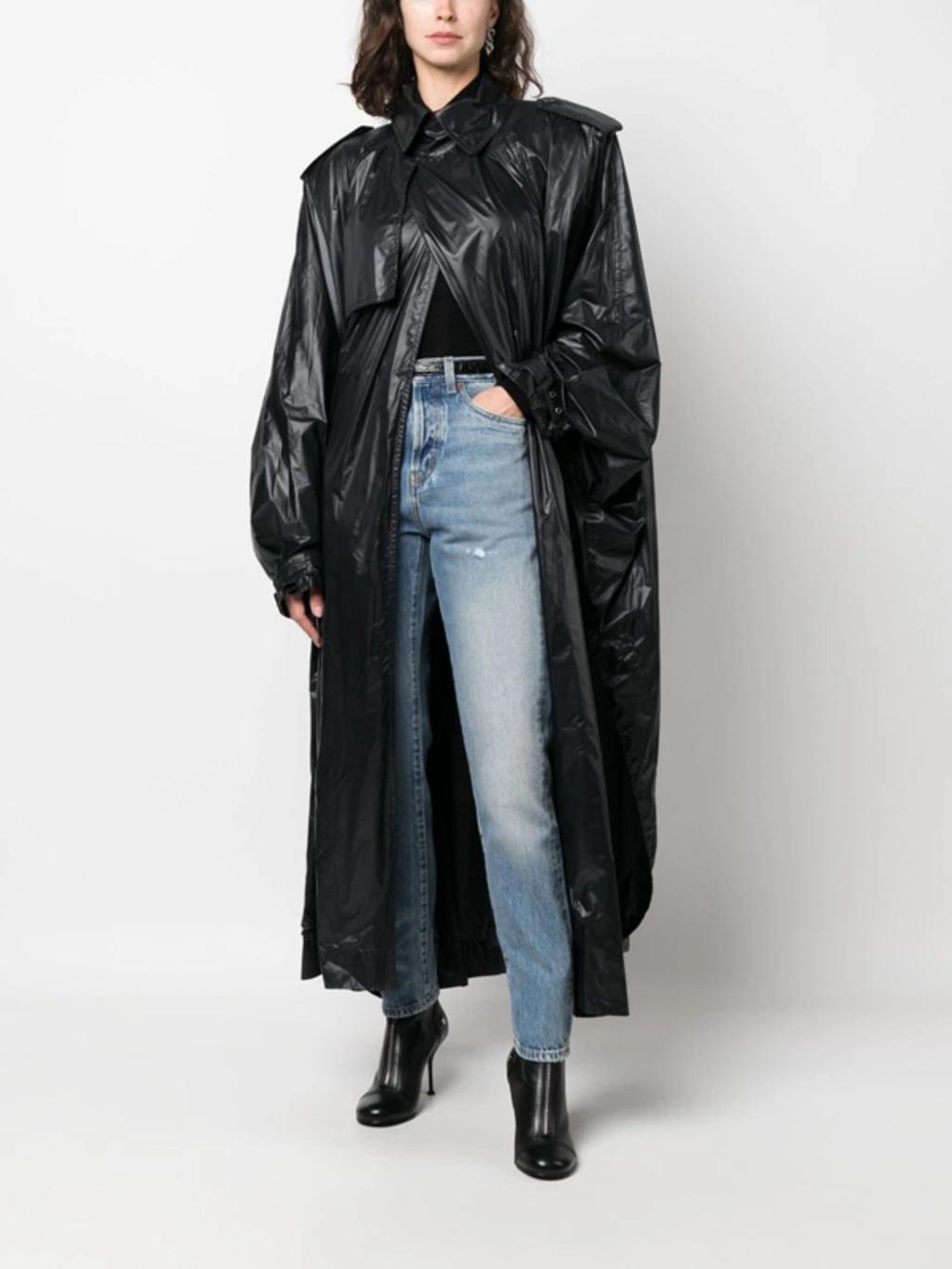 SAINT LAURENT Trench Cape In Nylon In Black Product Image