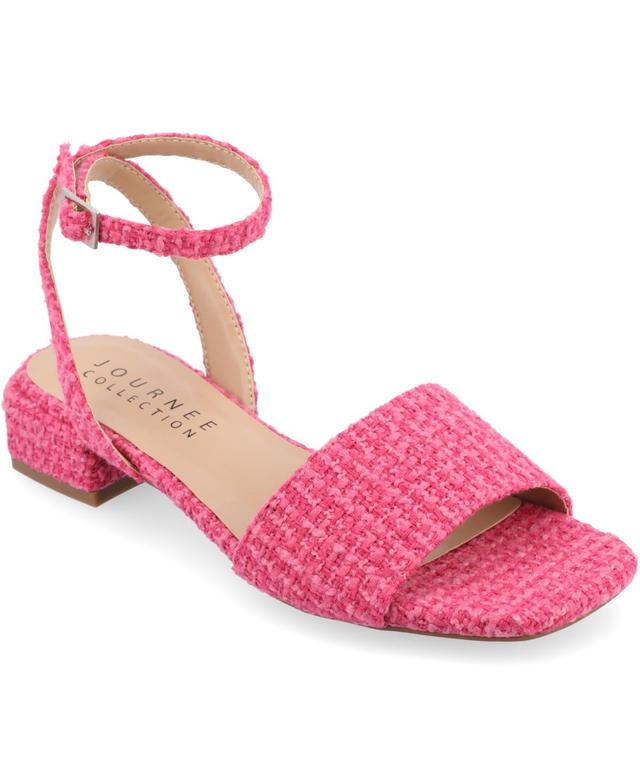 Journee Collection Adleey Womens Tru Comfort Foam Tweed Low Block Heel Sandals Product Image