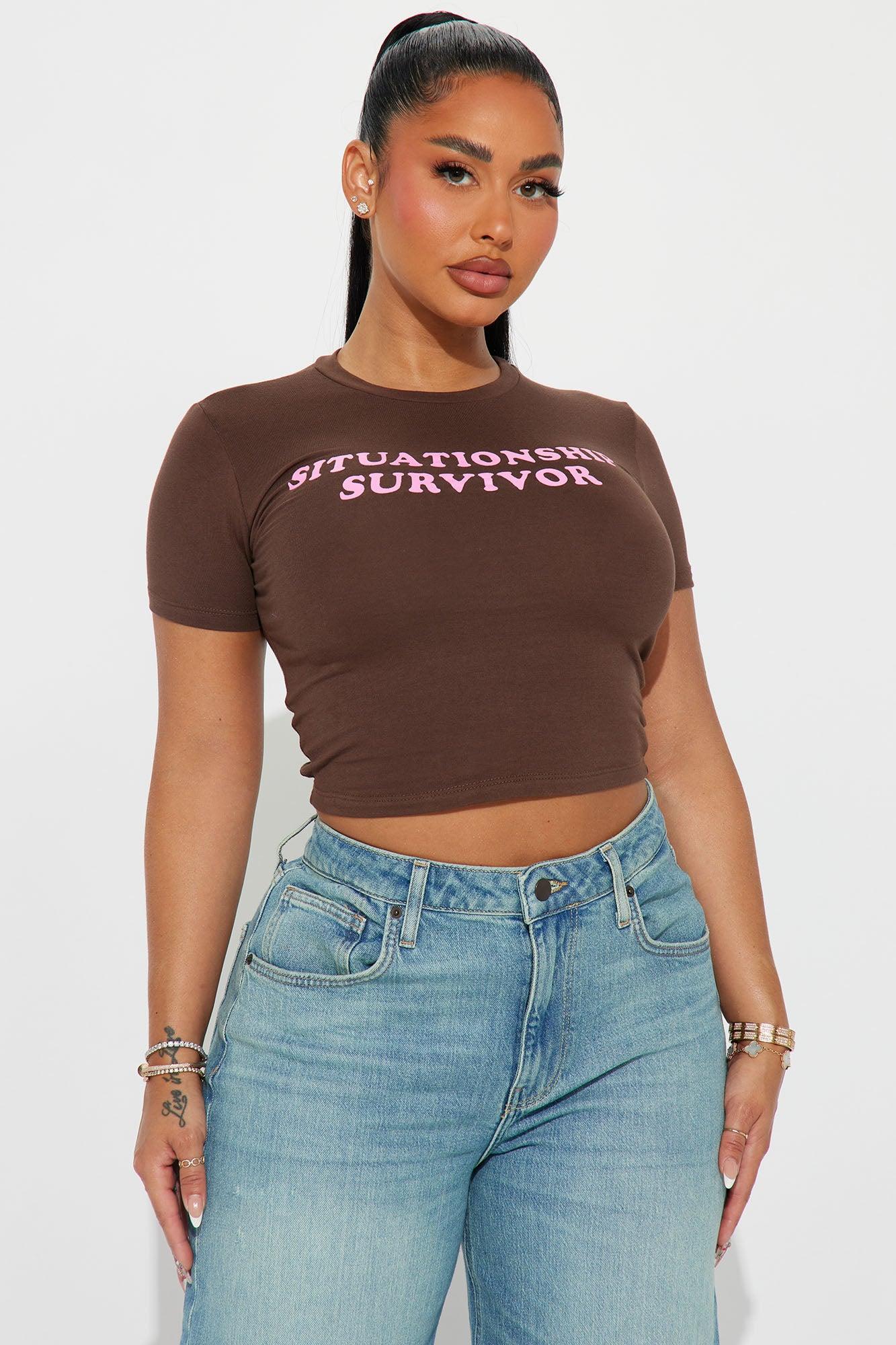 Situationship Survivor Tee - Brown Product Image