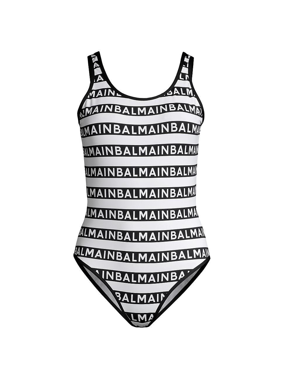 Womens Olimpionic Stripe Logo One-Piece Swimsuit Product Image