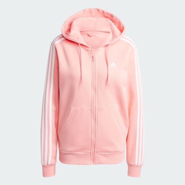 Essentials 3-Stripes Full-Zip Fleece Hoodie Product Image