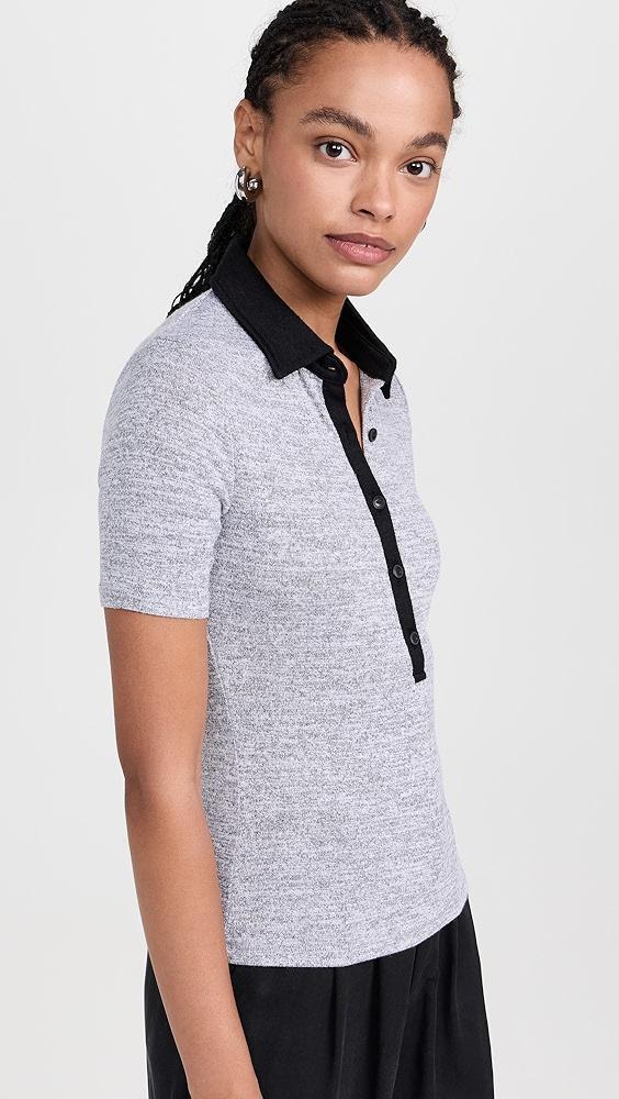 rag & bone The Knit Button Short Sleeve Tee | Shopbop Product Image