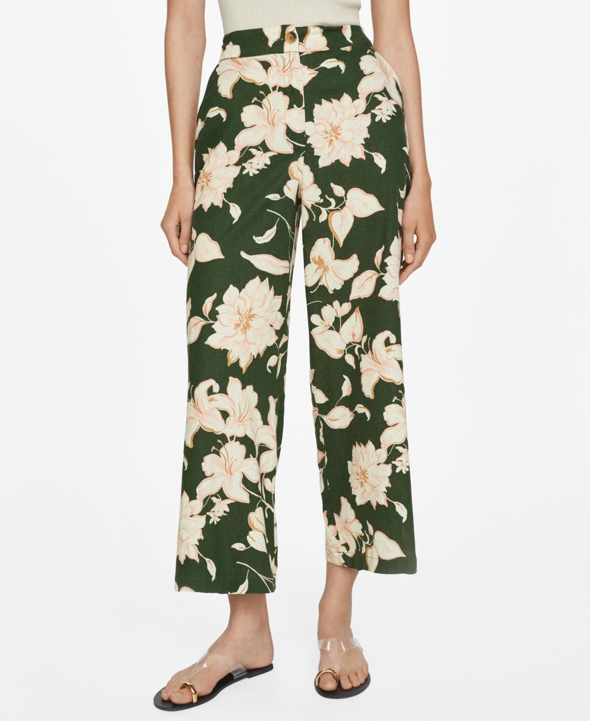 Mango Womens Flower Print Pants Product Image